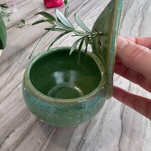 Handmade pottery herb shredder bowl, serving dish, decor
